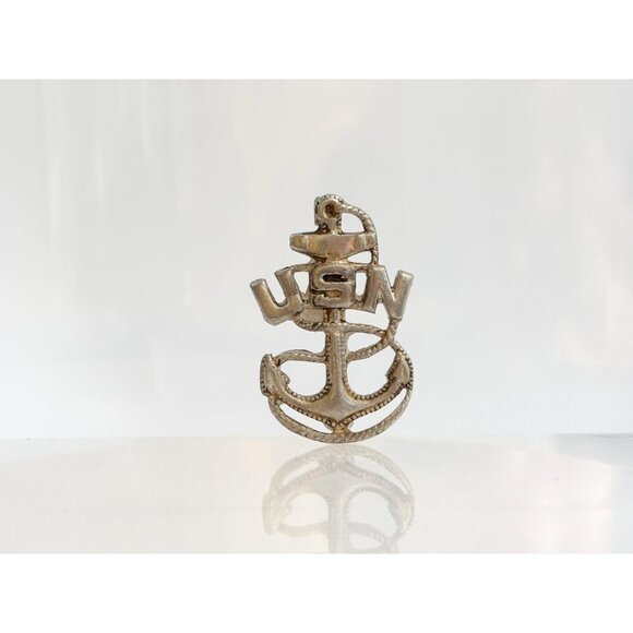 U.S. Navy Chief Petty Officer Sterling Silver "USN" CPO Anchor WWII Cap Badge - Picture 4 of 9